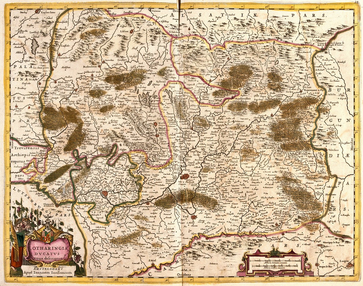 Mappa del Ducato di Lorena (Francia) da Frederick de Wit