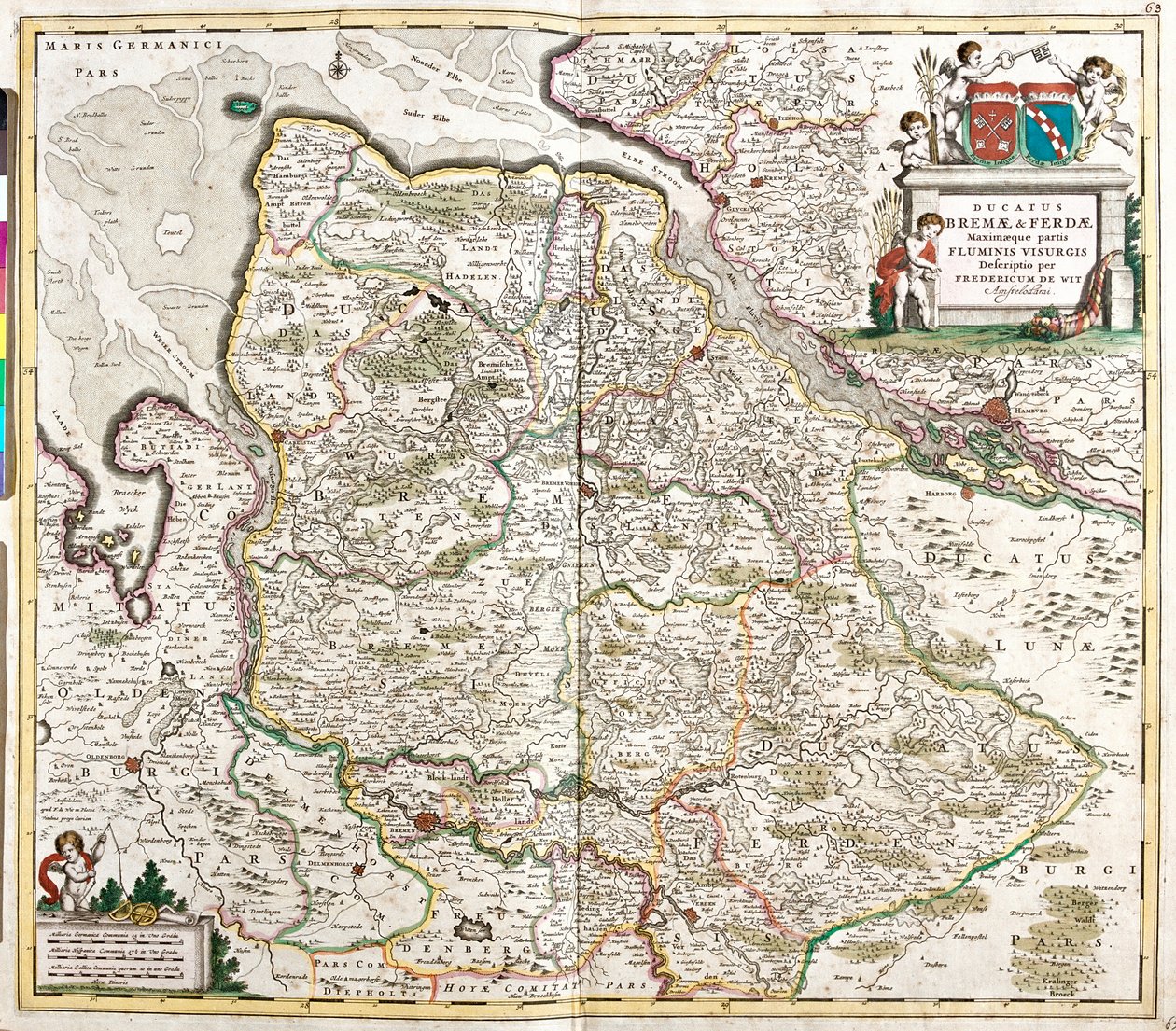 Mappa del Ducato di Brema e Verden (Germania) da Frederick de Wit