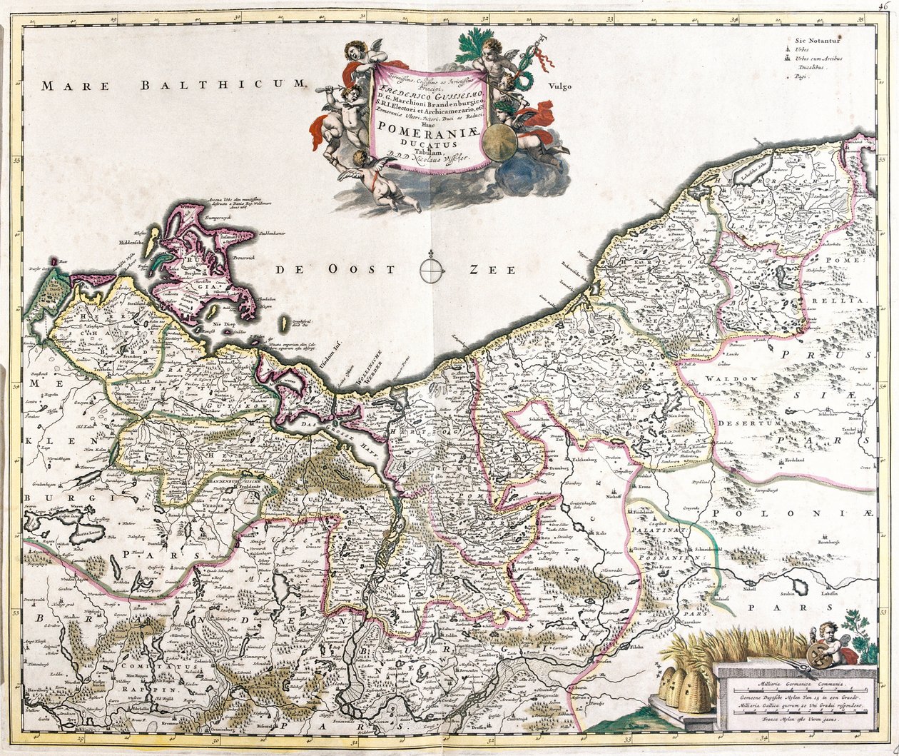 Mappa del Ducato di Pomerania (Polonia) da Frederick de Wit