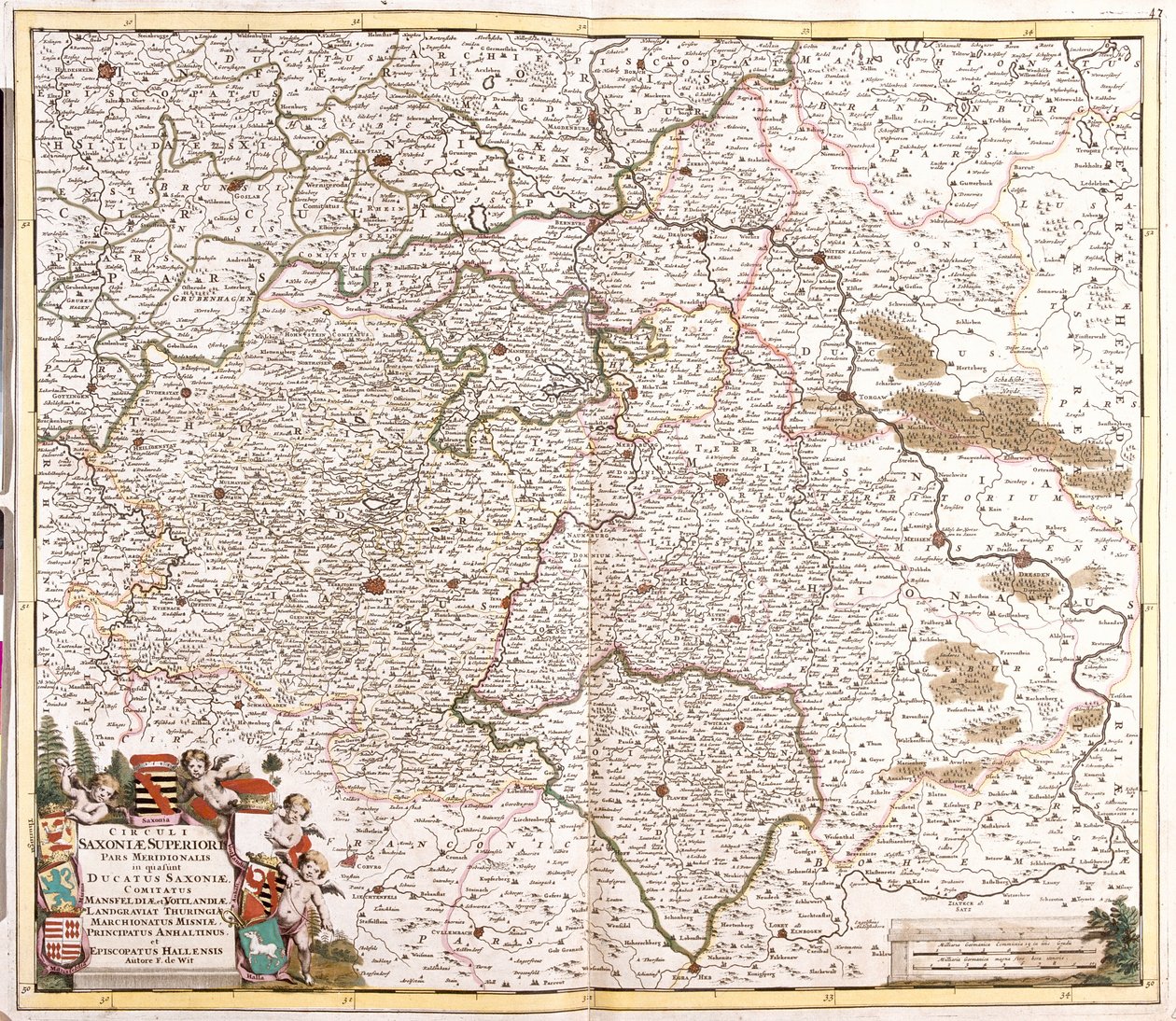 Mappa del Ducato di Sassonia, Germania da Frederick de Wit