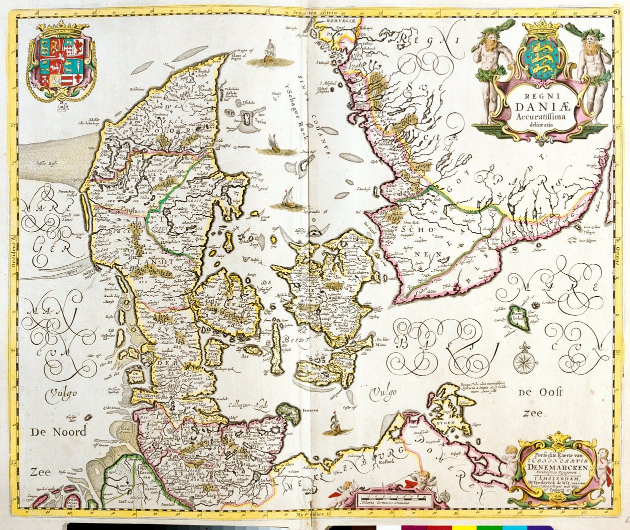 Mappa del Regno di Danimarca da Frederick de Wit