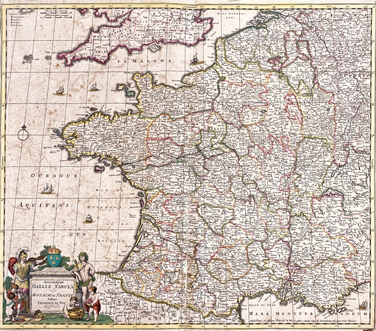 Mappa del Regno di Francia da Frederick de Wit