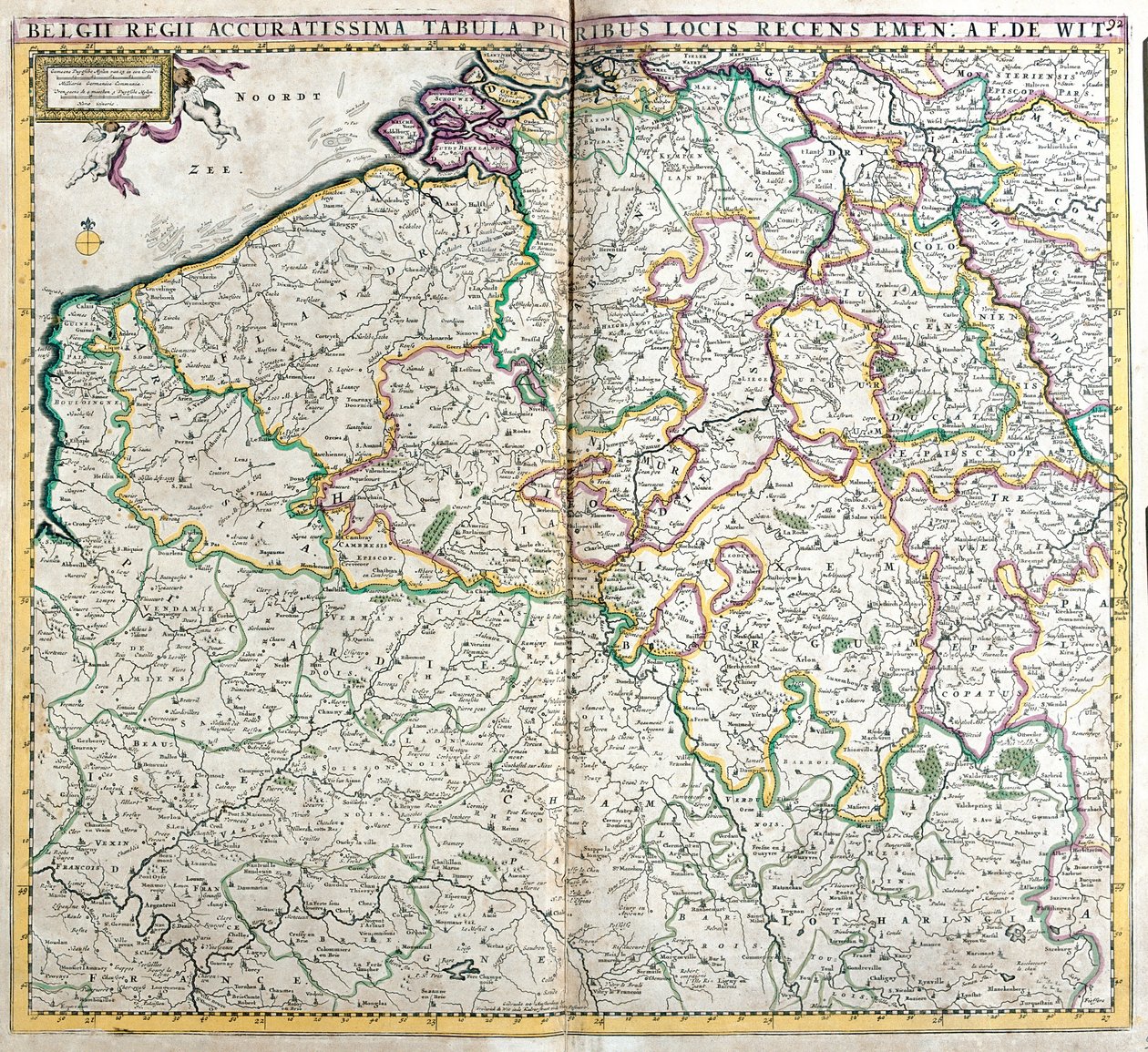 Mappa del Regno dei Paesi Bassi da Frederick de Wit