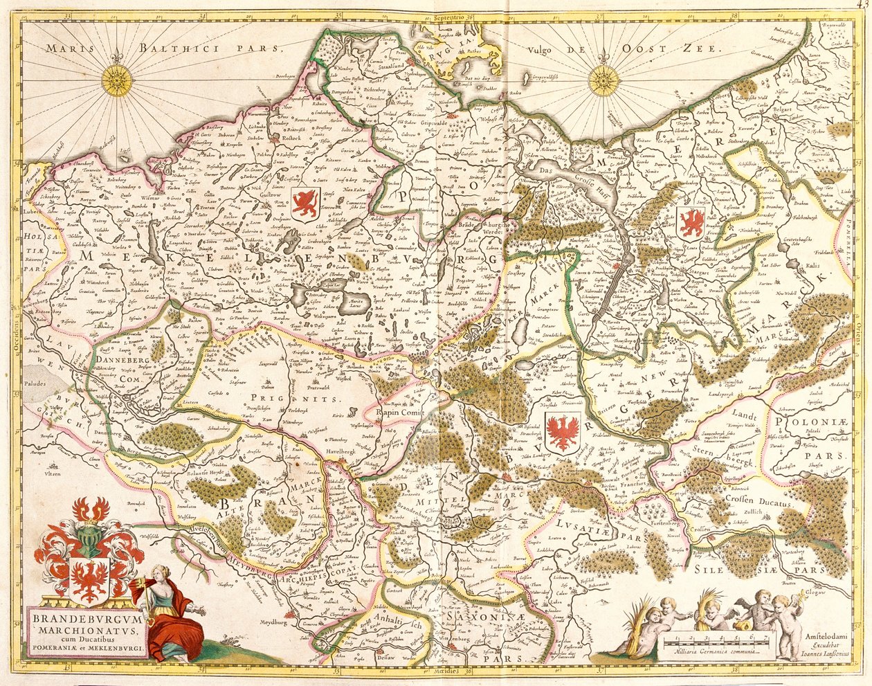 Mappa del Margraviato di Brandeburgo (Germania) da Frederick de Wit