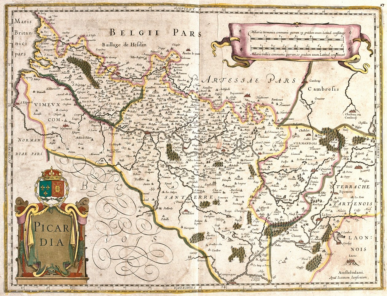 Mappa della Provincia di Piccardia (Francia) da Frederick de Wit