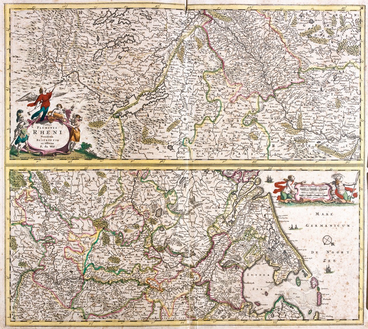 Mappa della Renania (Germania) da Frederick de Wit