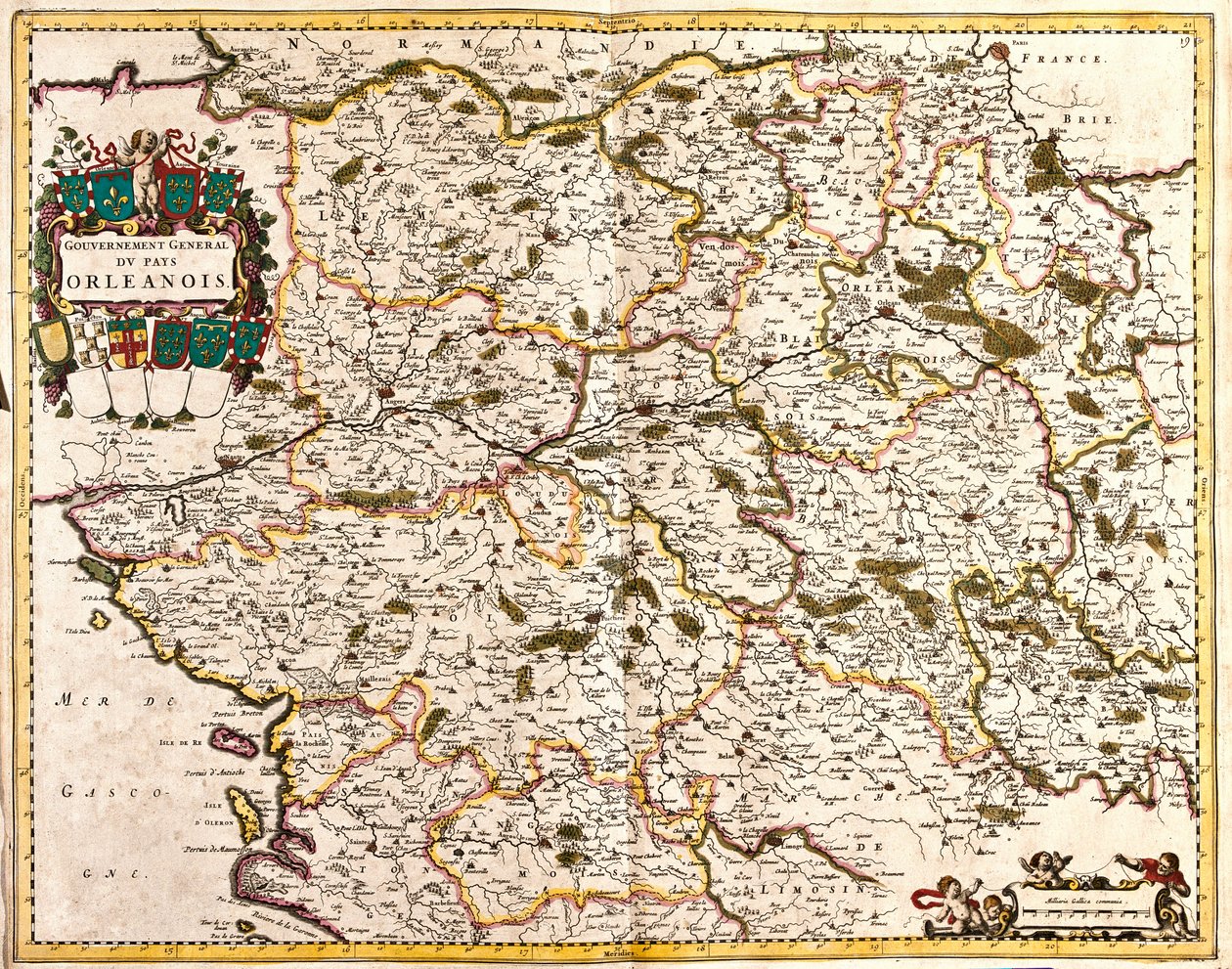 Mappa del governo generale del paese di Orléans (Francia) da Frederick de Wit