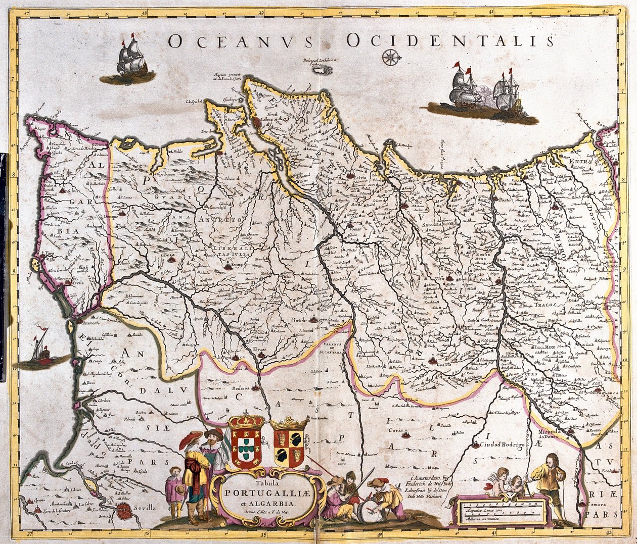Mappa dei regni di Portogallo e Algarve da Frederick de Wit