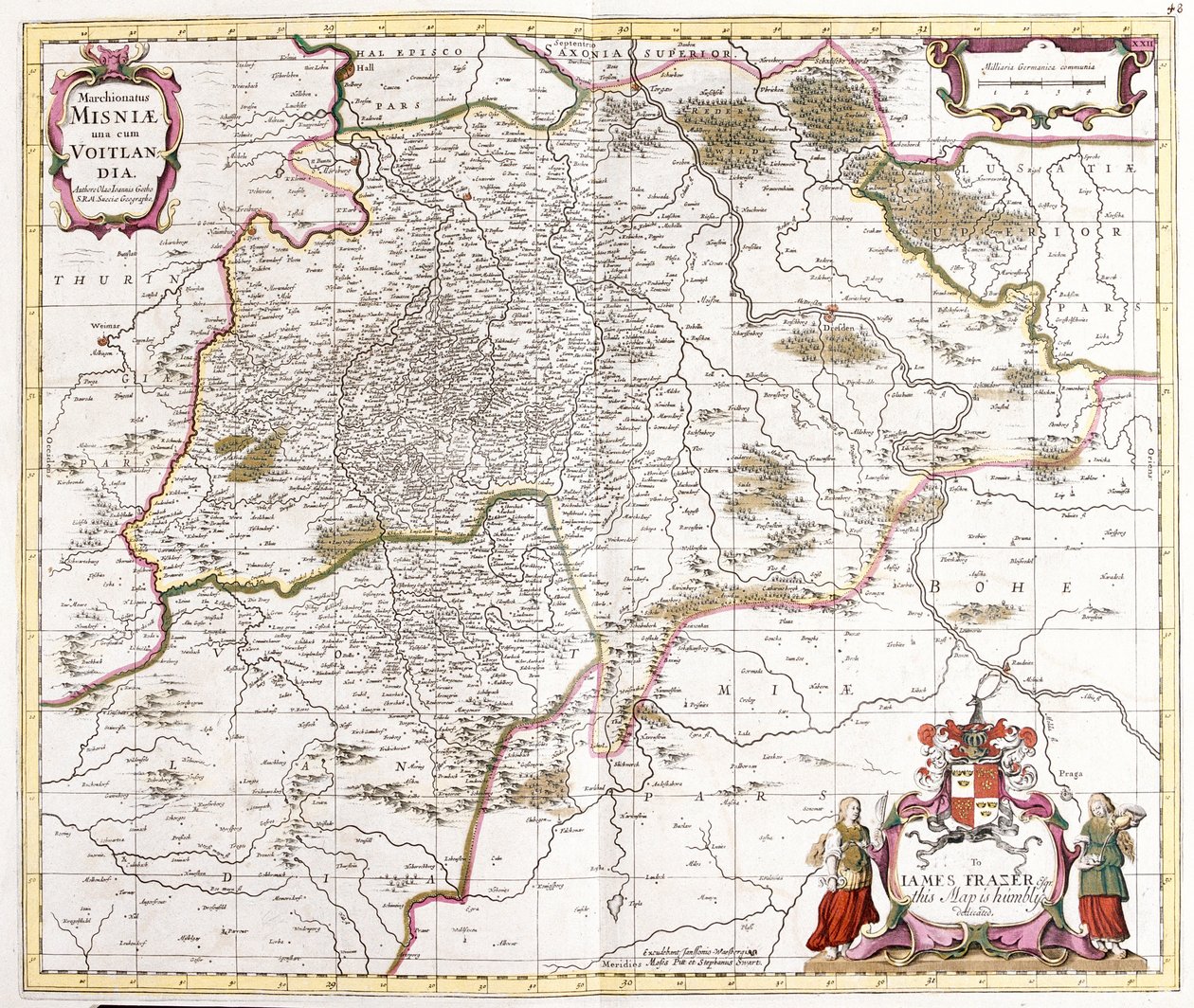 Mappa della marca di Misnia (Germania) da Frederick de Wit