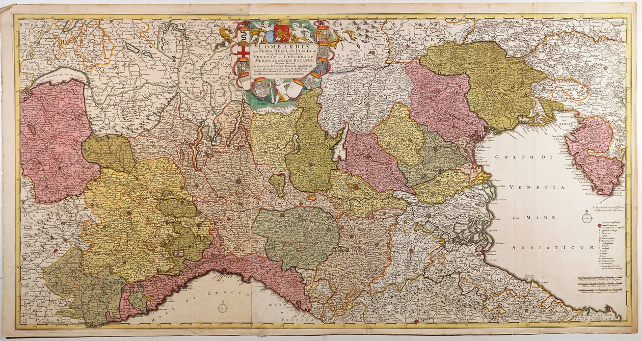 Italia settentrionale. Mappa di Frederik de Wit, incisione su rame da Frederick de Wit