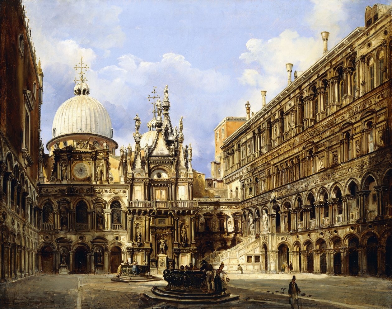 Il Cortile del Palazzo Ducale, Venezia, 1841 da Frederico Moja