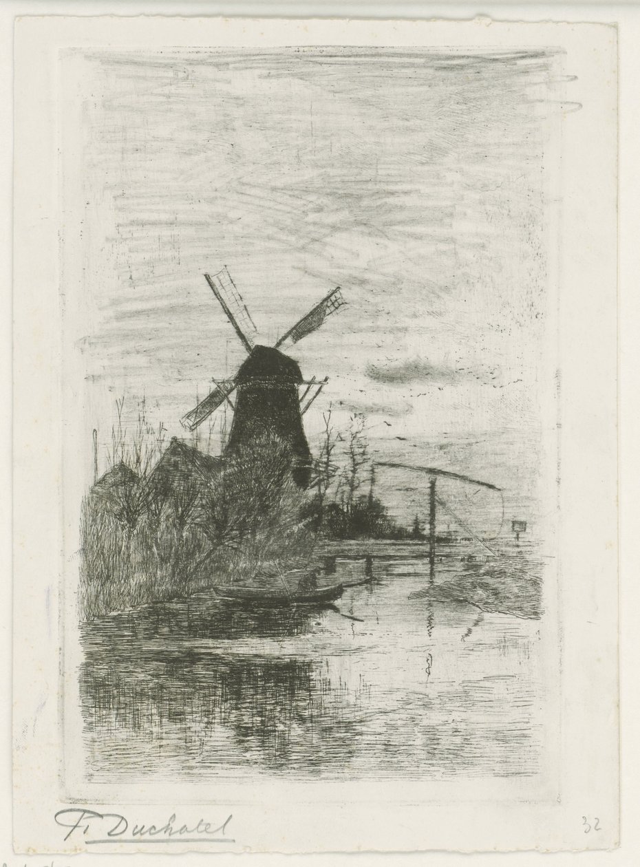Il pescatore da Fredericus Jacobus van Rossum du Chattel (signed by artist)