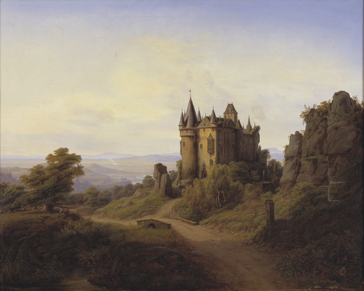 Castello di Bürresheim presso il fiume Eifel da Frederik Sødring