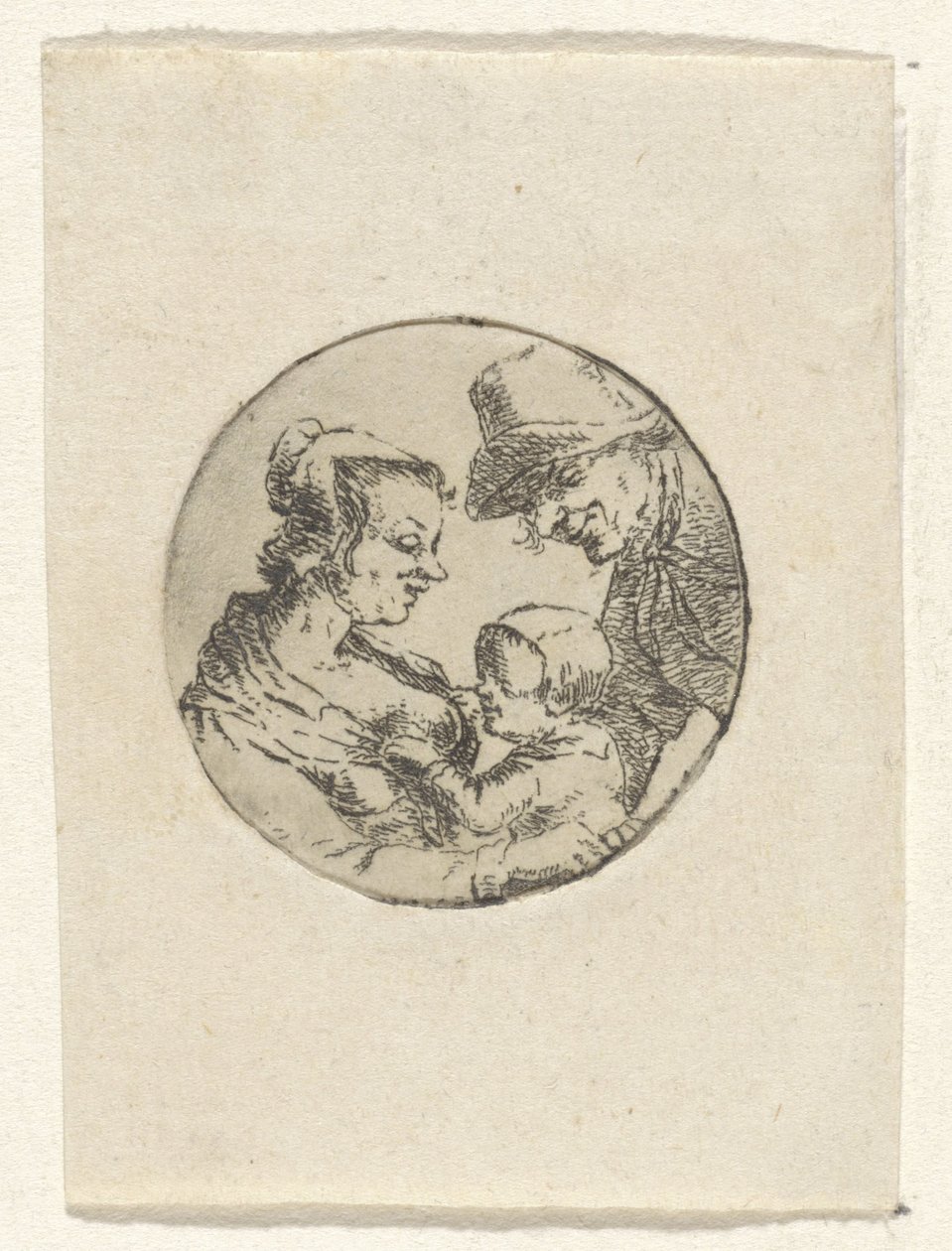 Uomo e donna con bambino da Frederik Hendrik Weissenbruch