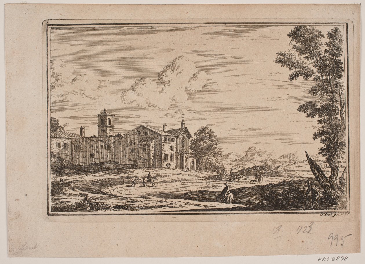 Edificio del monastero, a sinistra in paesaggio italiano da Frederik Laub