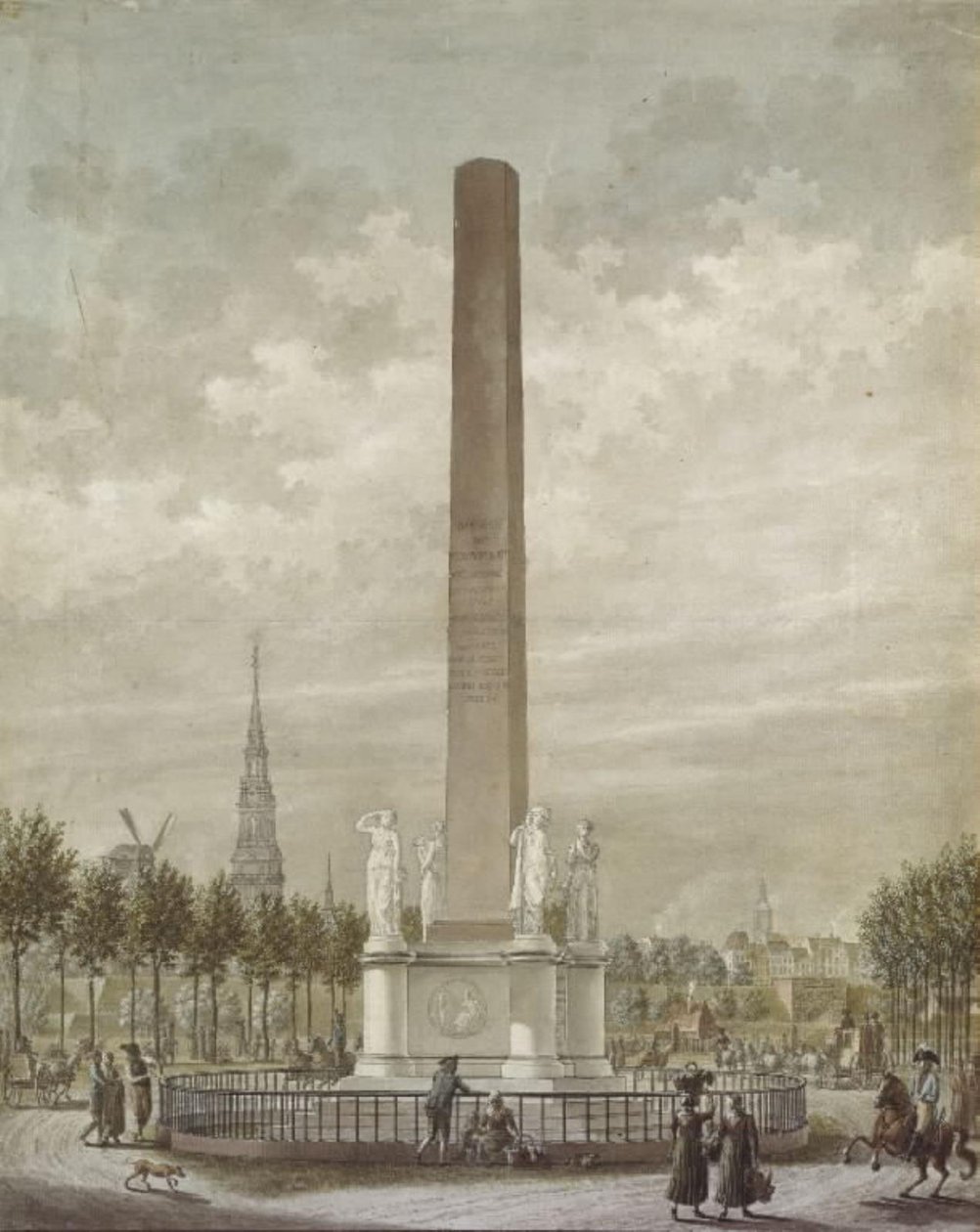 La Colonna della Libertà vista dal lato di Frederiksberg da Frederik Ludvig  Bradt
