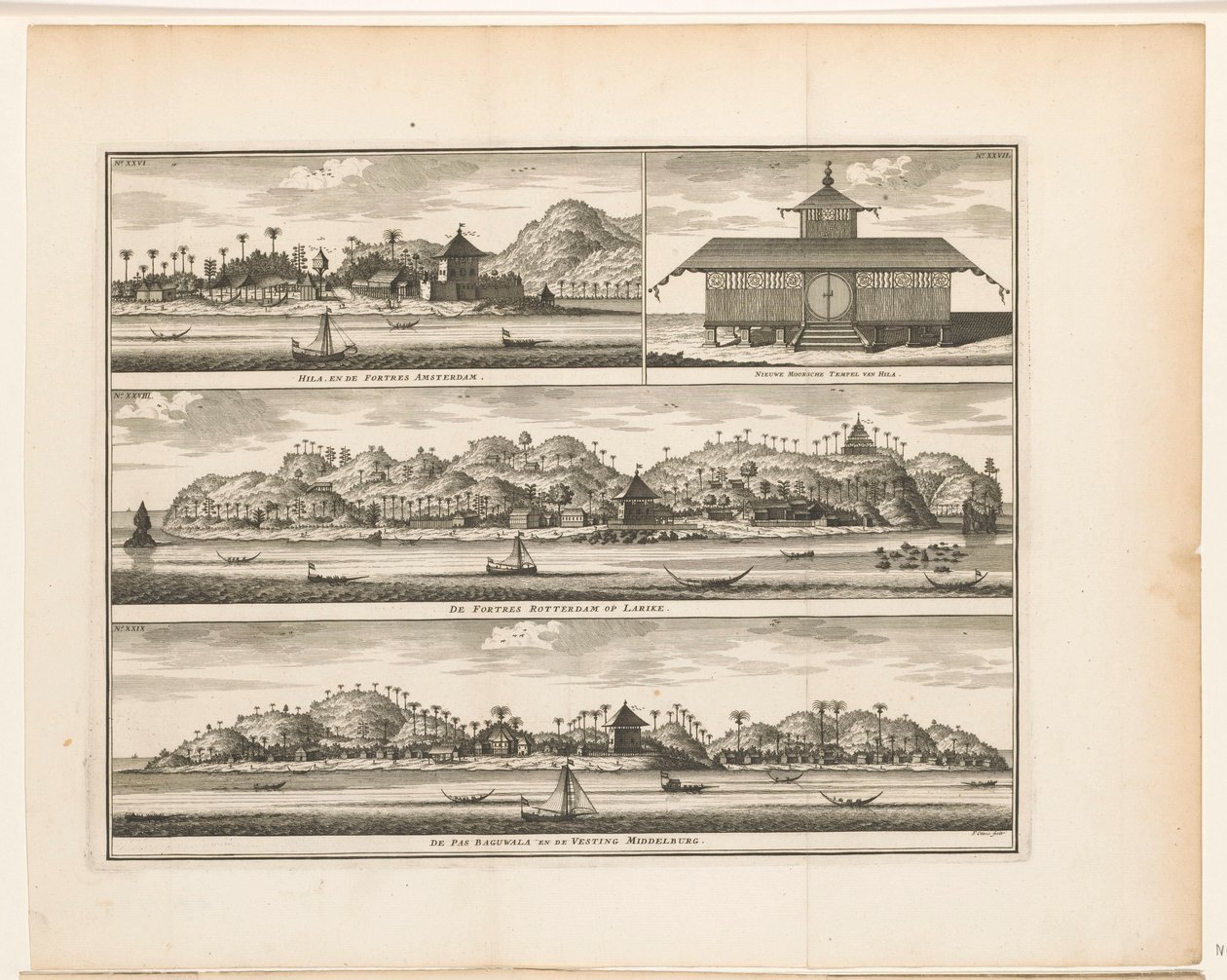 Tre fortezze ad Ambon da Frederik Ottens