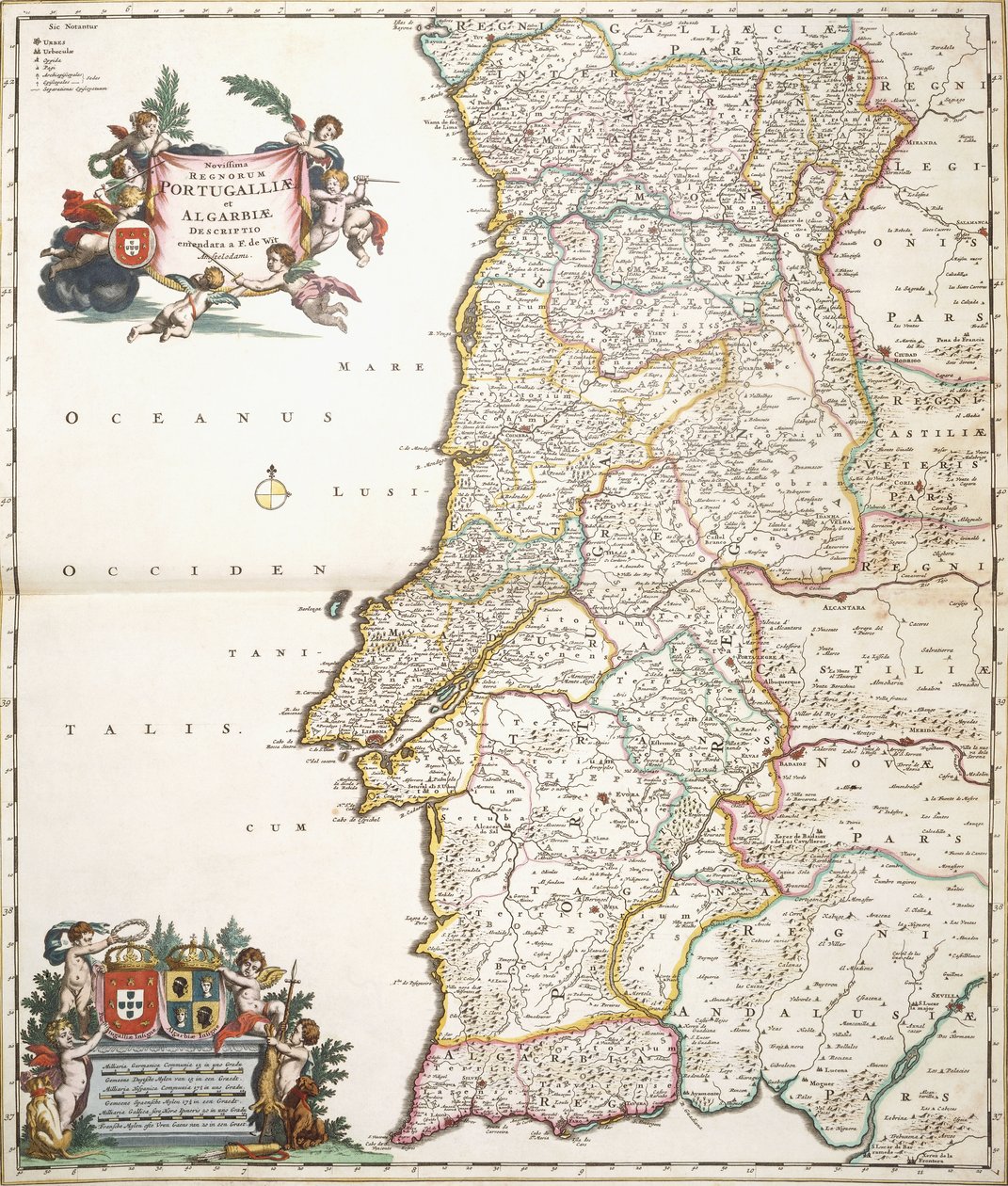Mappa che mostra il Portogallo da Frederik de Wit
