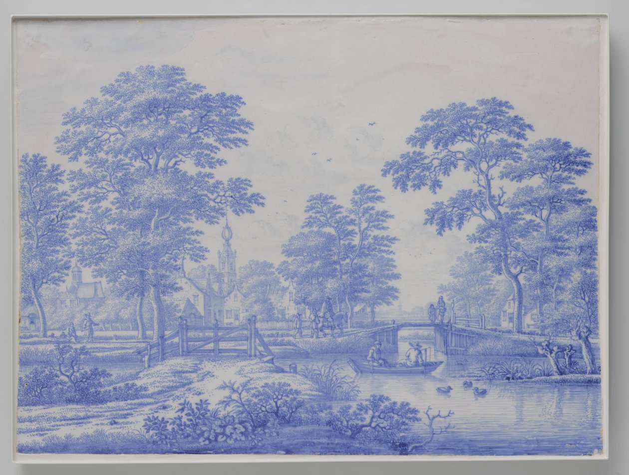 Targa con veduta di Overschie vicino a Rotterdam da Frederik van Frytom (attributed to)