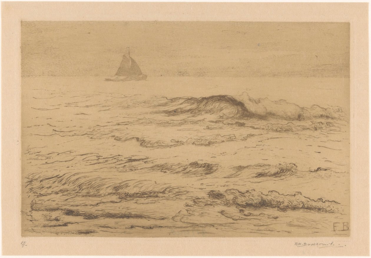 Nave a vela sul mare da Frederika Henriëtte Broeksmit (signed by artist)