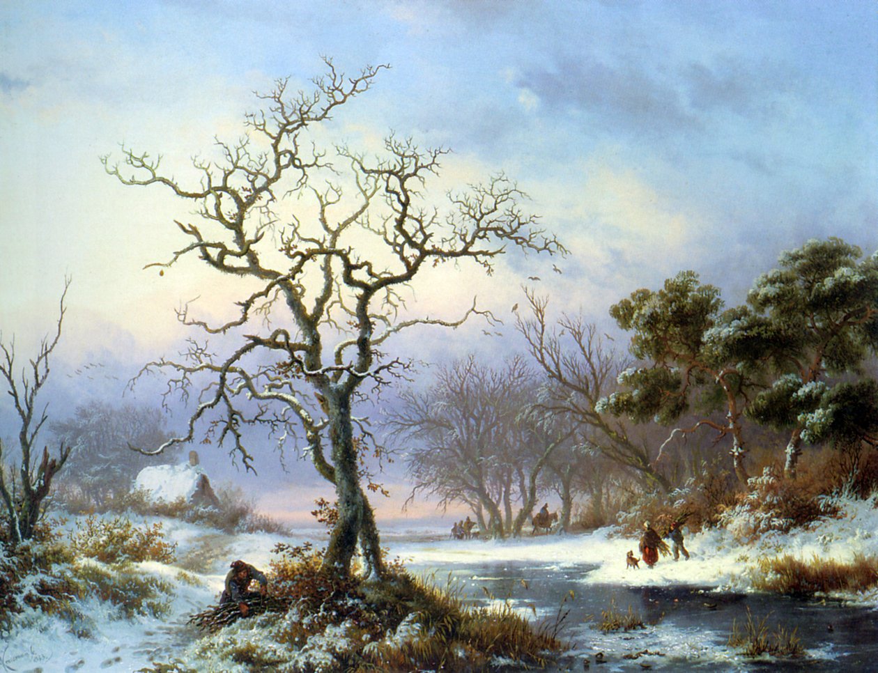 Raccoglitori di fascine in un paesaggio invernale da Fredrik Marinus Kruseman