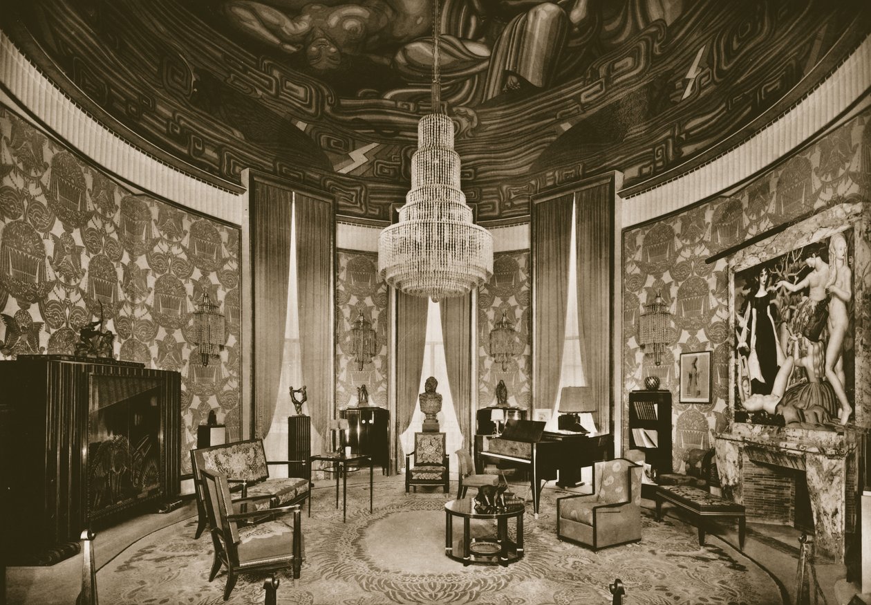 Grand Salon, progettato da Jacques-Emile Ruhlmann, 1925 da French Photographer