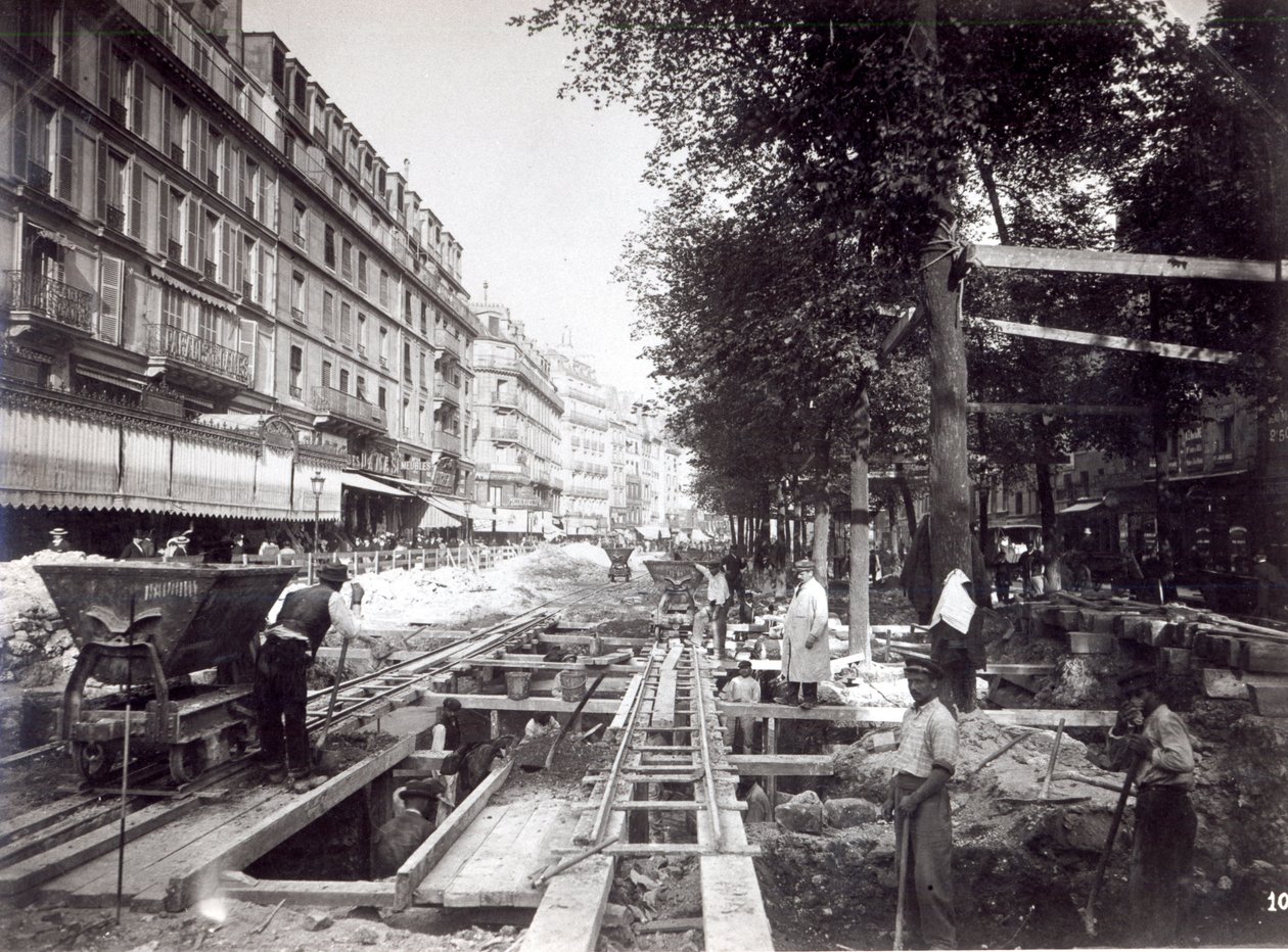 Costruzione della stazione di St Paul sulla Linea 1 della metropolitana di Parigi, 1903 da French Photographer