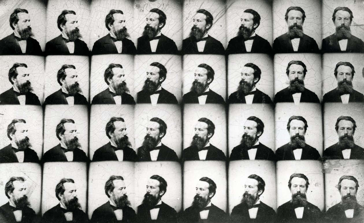 Multipli ritratti di un uomo (ferrotipo) da French Photographer