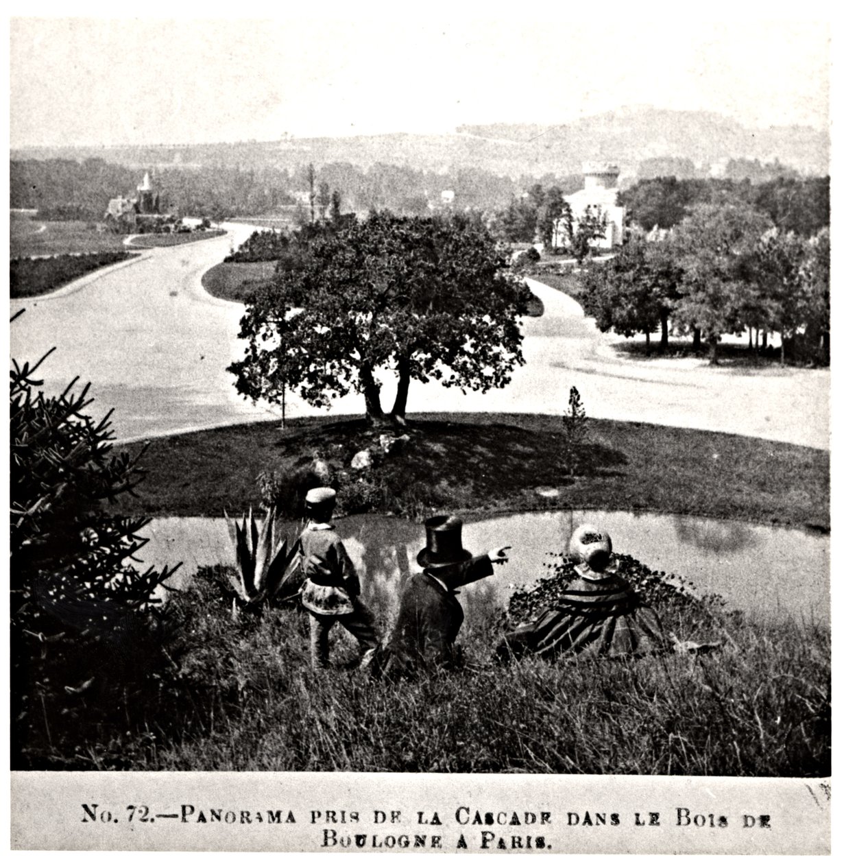 Vista panoramica del Bois de Boulogne, presa dalla cascata, c.1860-70 da French Photographer