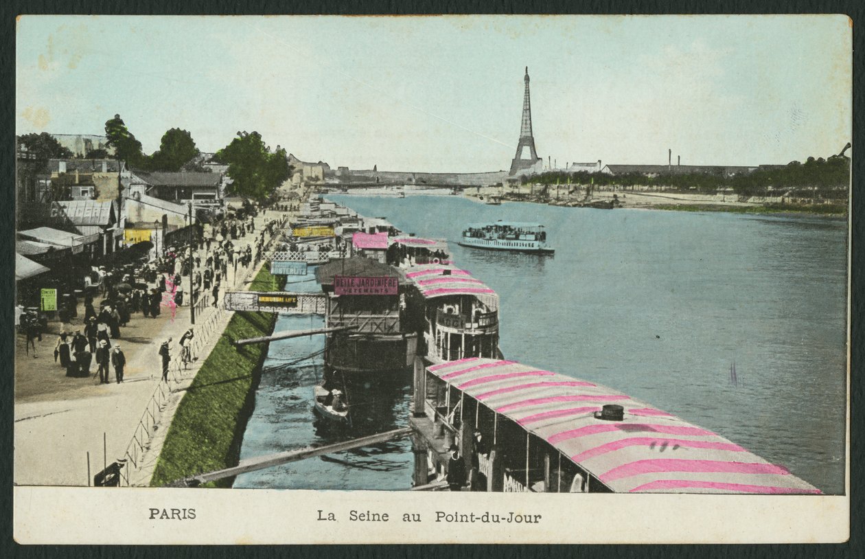 Cartolina che raffigura il fiume Senna a Point-du-Jour, c.1900 da French Photographer