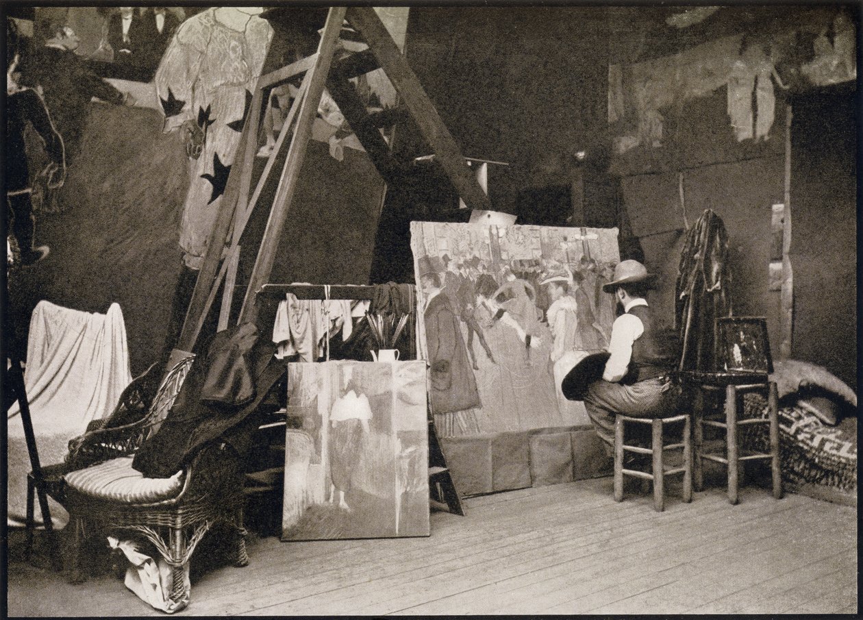 Toulouse-Lautrec nel suo studio in Rue Caulaincourt, da 
