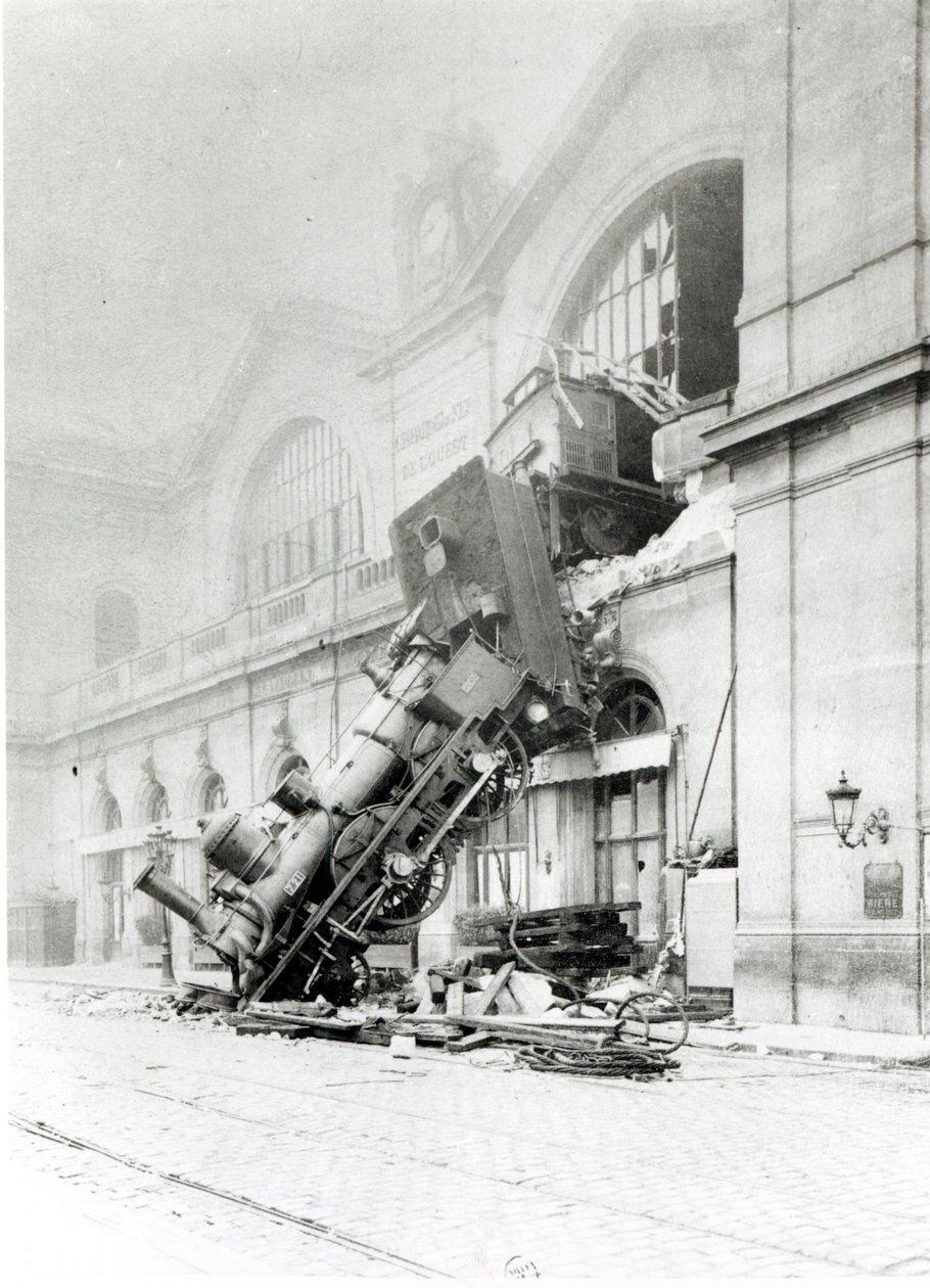 Incidente ferroviario alla Gare Montparnasse a Parigi il 22 ottobre 1895 da French Photographer