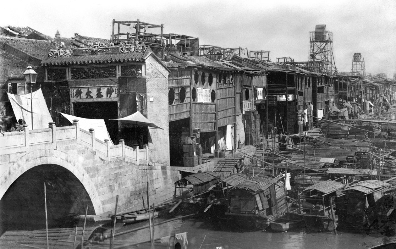 Veduta di Canton, Cina, c.1900 da French Photographer