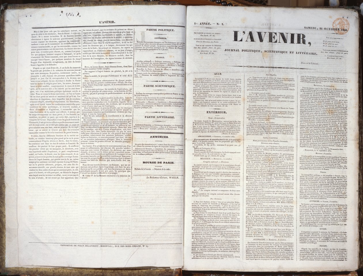 Primo numero del giornale L