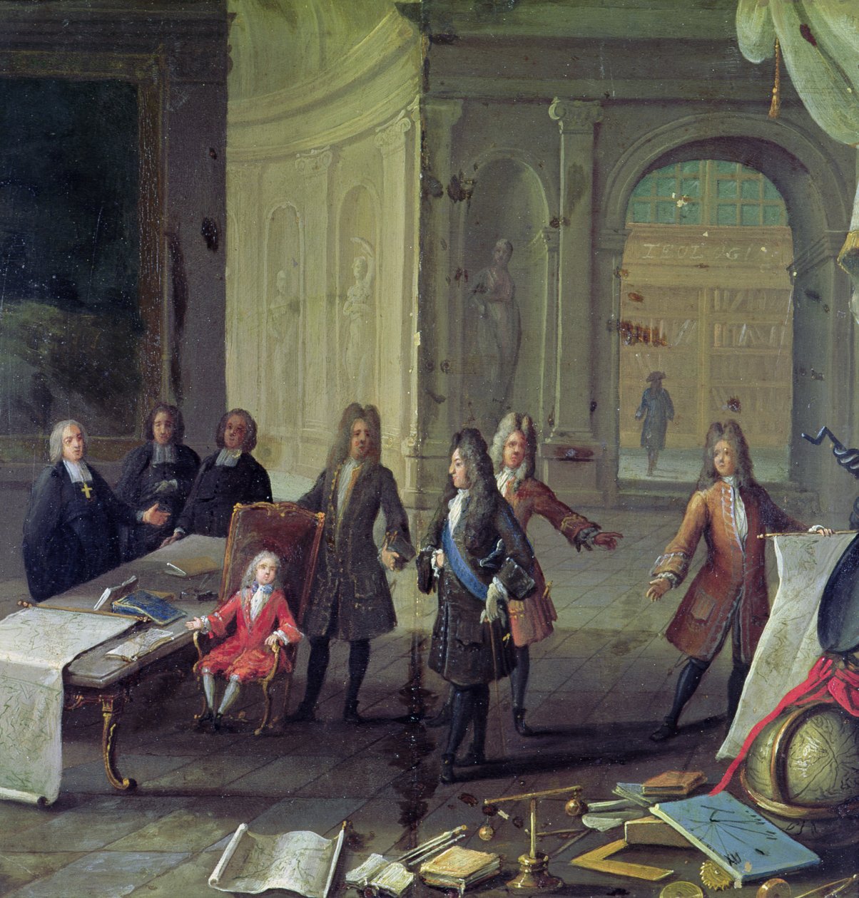 Una lezione data al giovane Luigi XV da French School
