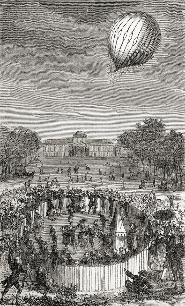 Ascesa del pallone di Charles sopra il Campo di Marte, da 