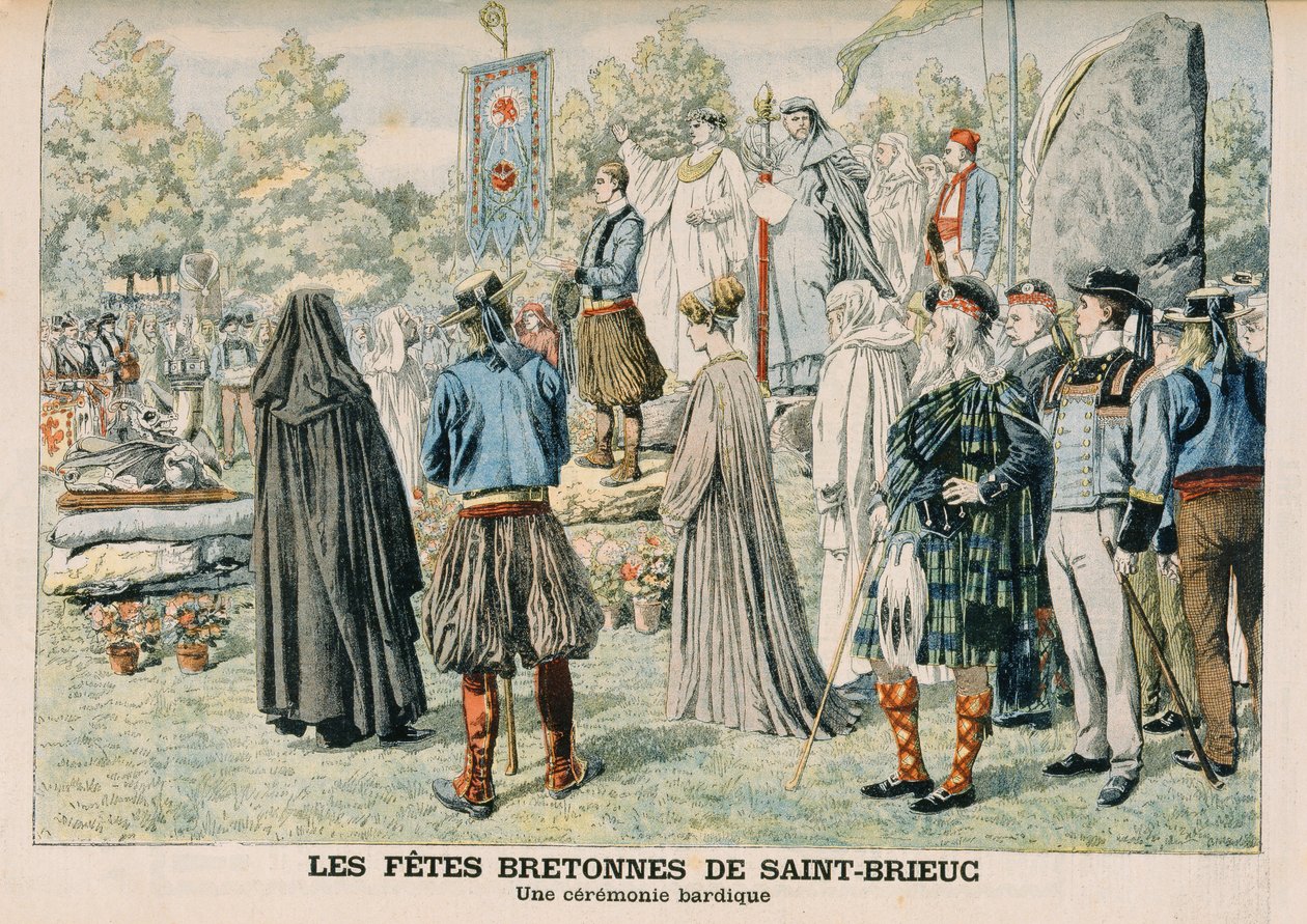Cerimonia bardica a Saint-Brieuc, Bretagna, illustrazione da 