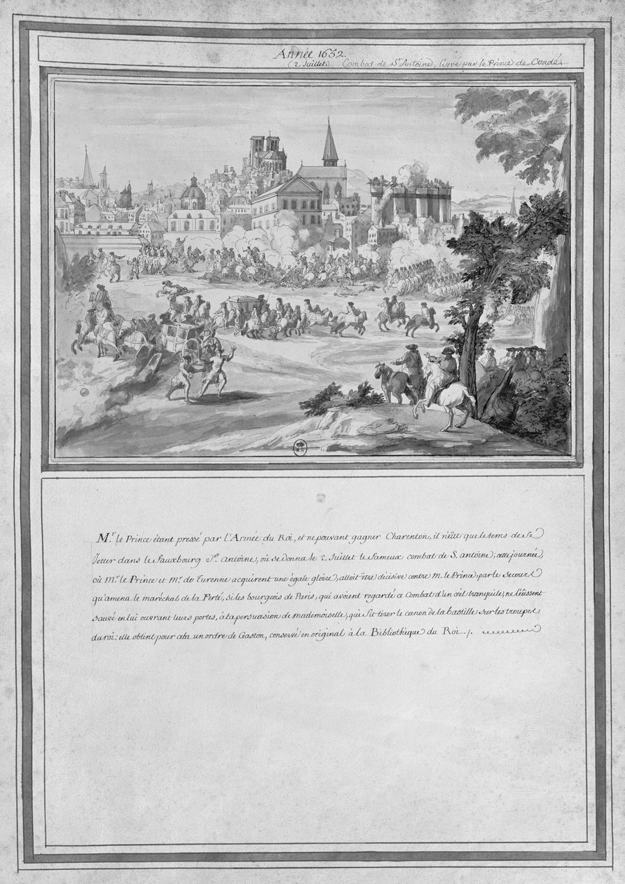 Battaglia a Porte Sainte-Antoine, 2 luglio 1652 da French School