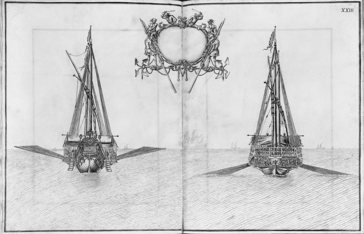 Costruzione, equipaggiamento e varo di una galea, tavola XXIII da French School