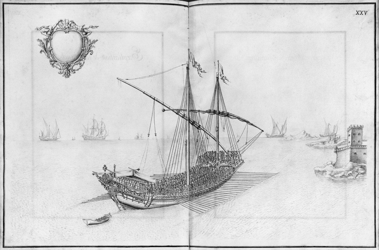 Costruzione, equipaggiamento e varo di una galea, tavola XXV da French School