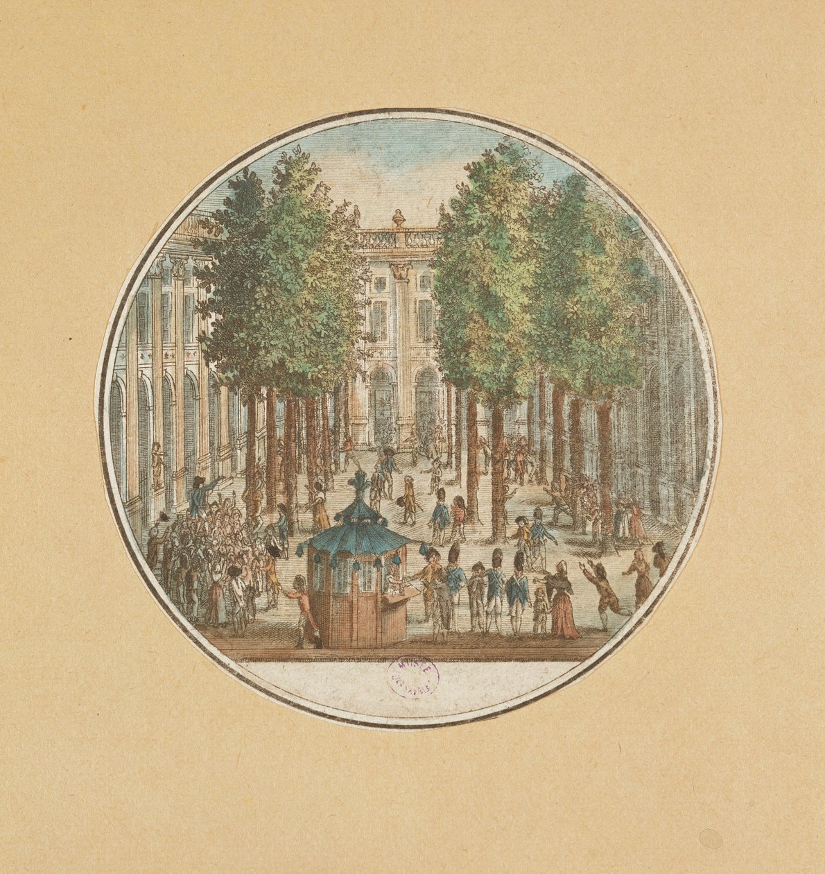Camille Desmoulins parla al Palais Royal, 12 luglio 1789 da French School