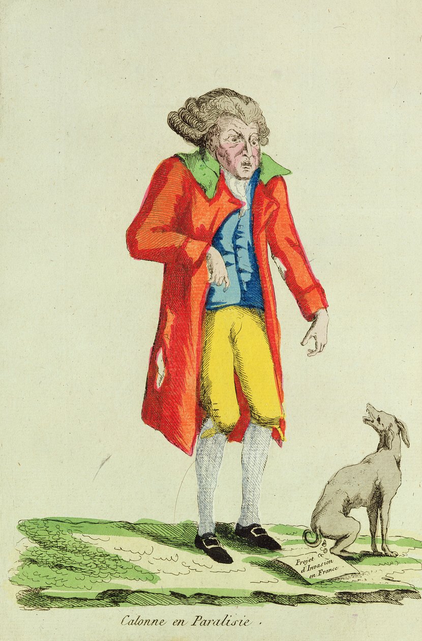 Caricatura di Calonne paralizzato da French School