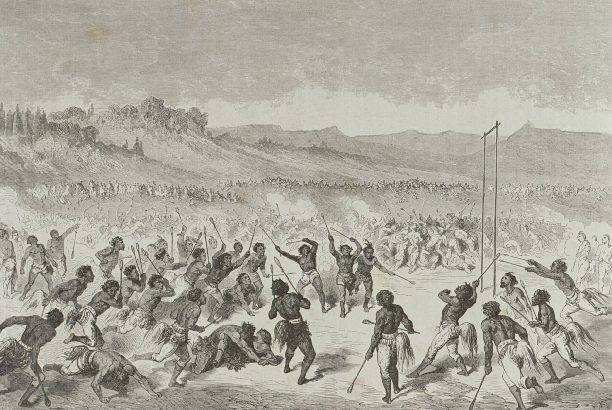 Indiani Choctaw che giocano a palla negli anni 1850, da 
