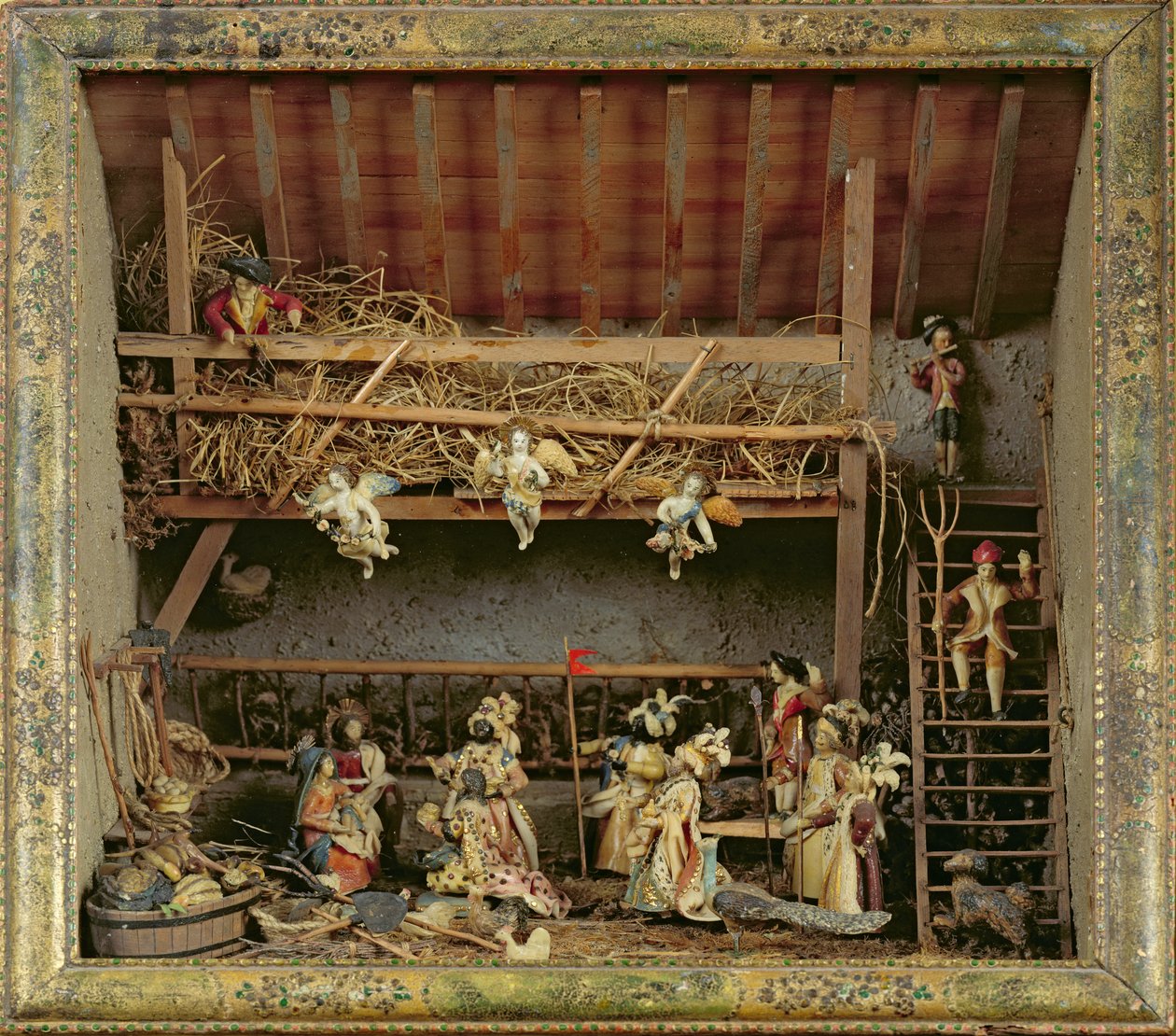 Presepe con figure fatte di pane da French School