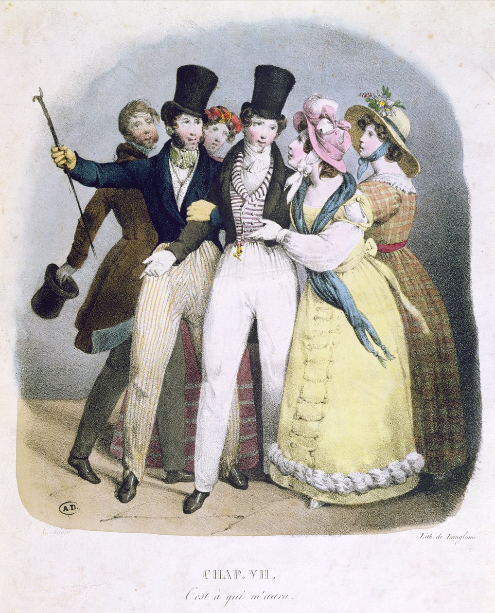 Dandy con ammiratori, c.1830 da French School