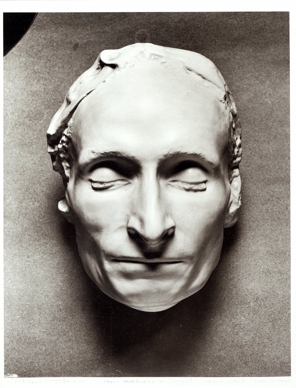Maschera mortuaria di Blaise Pascal (1623-62) 1662 da French School