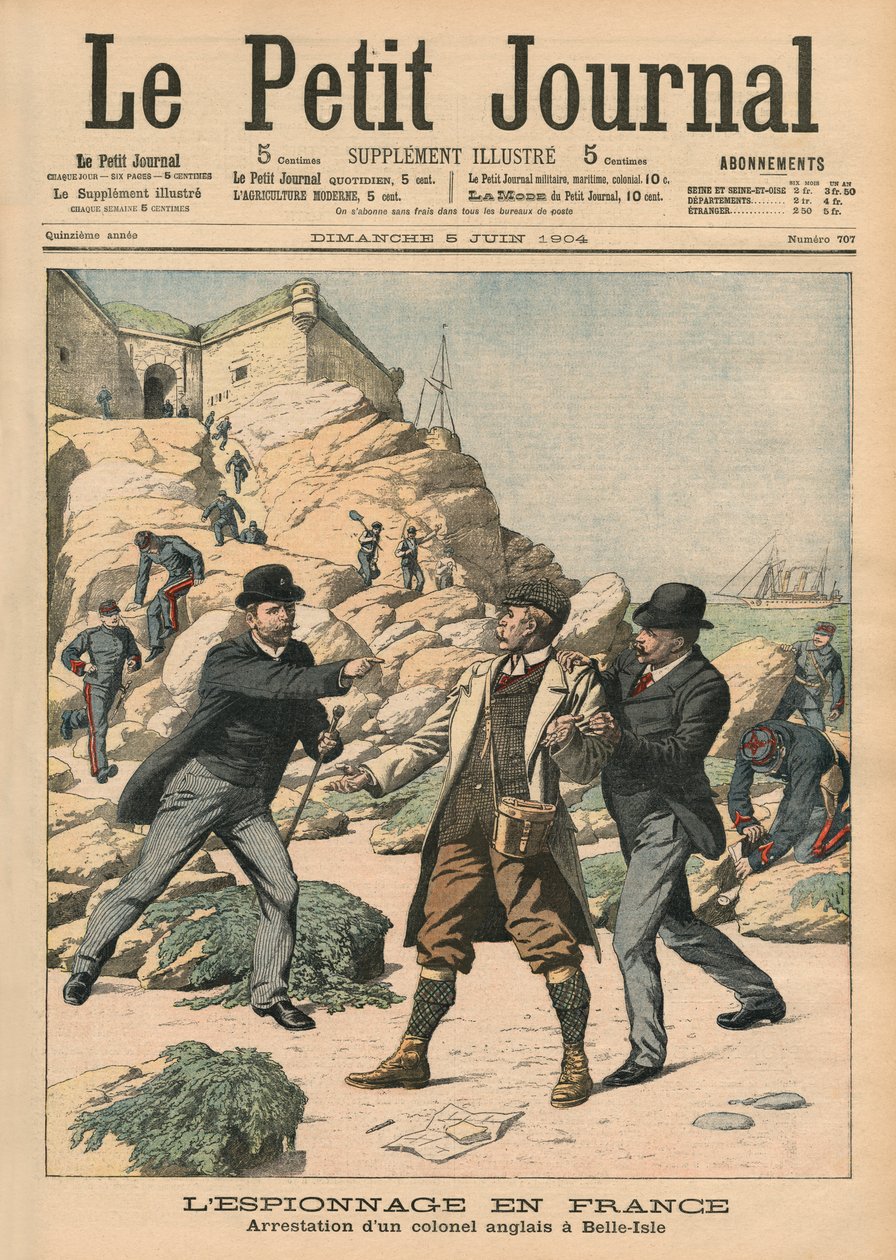Spionaggio in Francia, arresto di un colonnello inglese a Belle-Isle, illustrazione da 