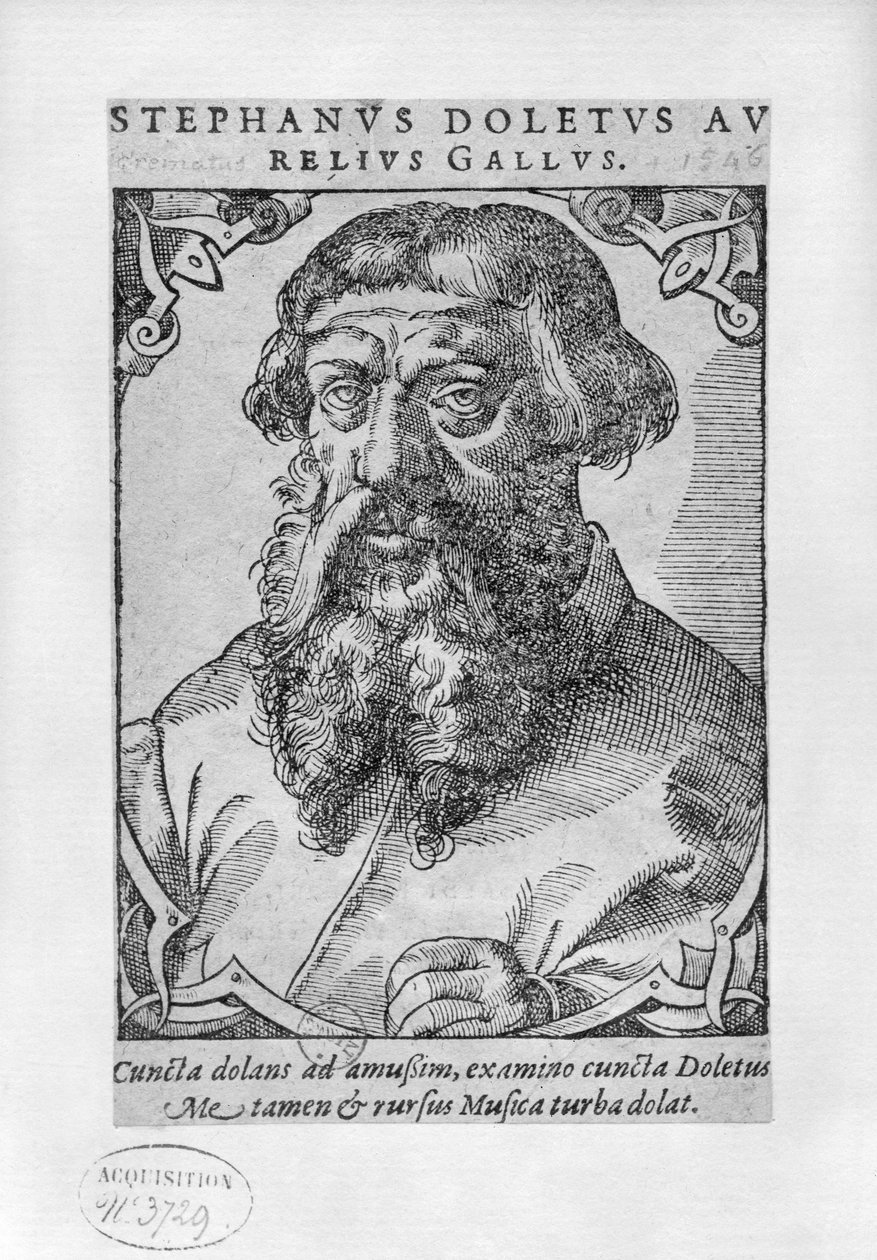 Etienne Dolet (1509-46) 1546 da French School