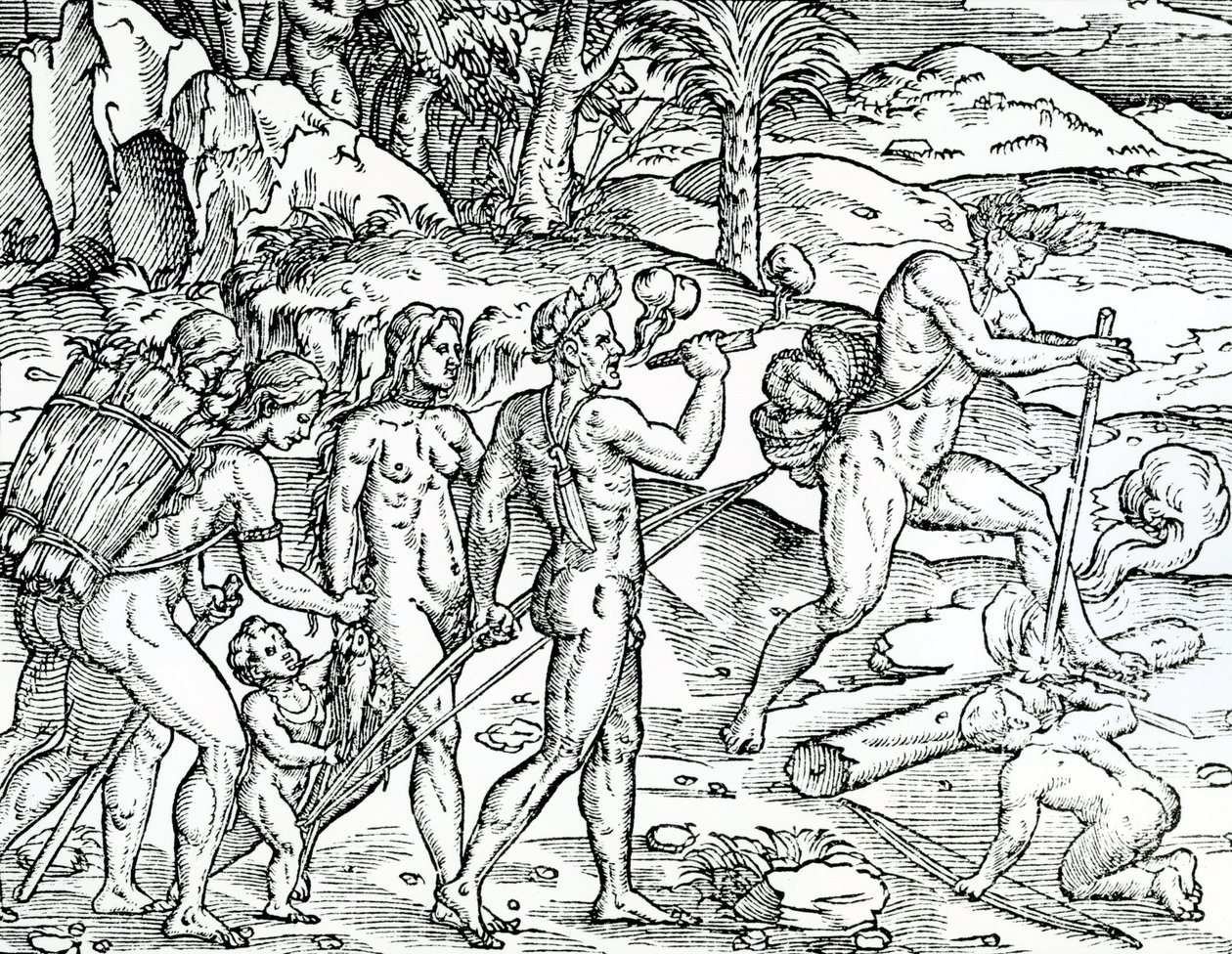 Scena di pesca, Brasile, illustrazione da Singularities of France Antarctique, di Andre de Thevet, 1558 da French School