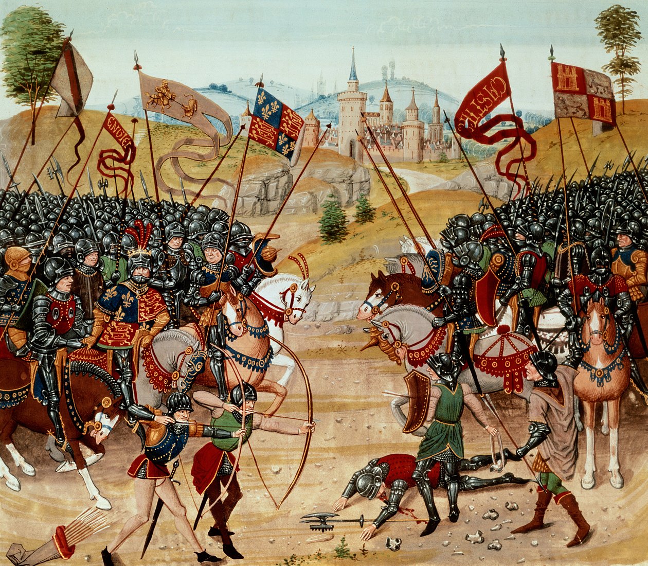 Battaglia di Najera, 1367, dal Cronaca di Froissart da French School